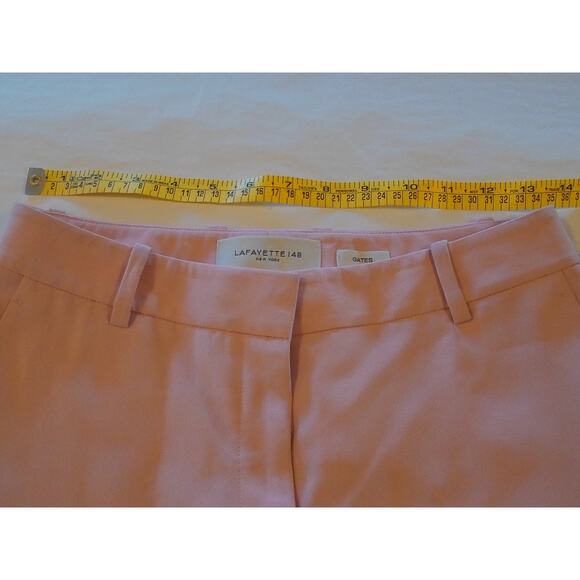 New With flaw: Lafayette 148 Gates Straight Leg Pants In Pink Size 0 - Picture 9 of 10